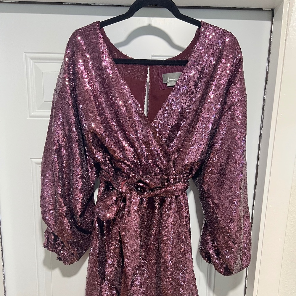 Anthropologie Sequin Dress - Plum